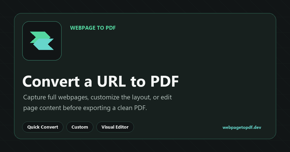 Webpage to PDF | Online URL to PDF Conversion